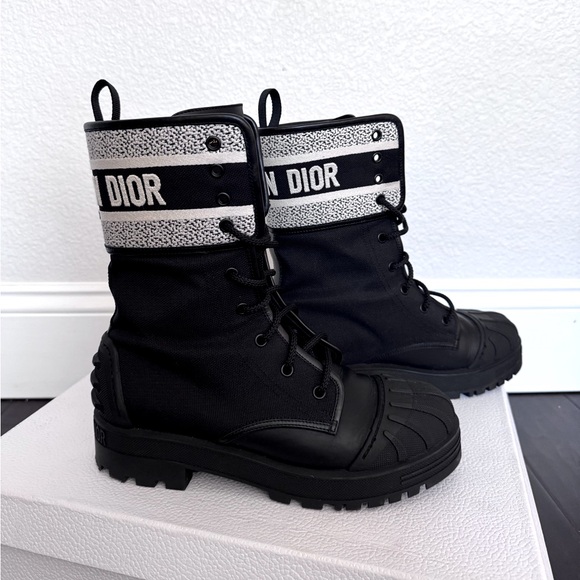 Christian Dior Black & White Ankle Boots Size 9.5 - Picture 2 of 10